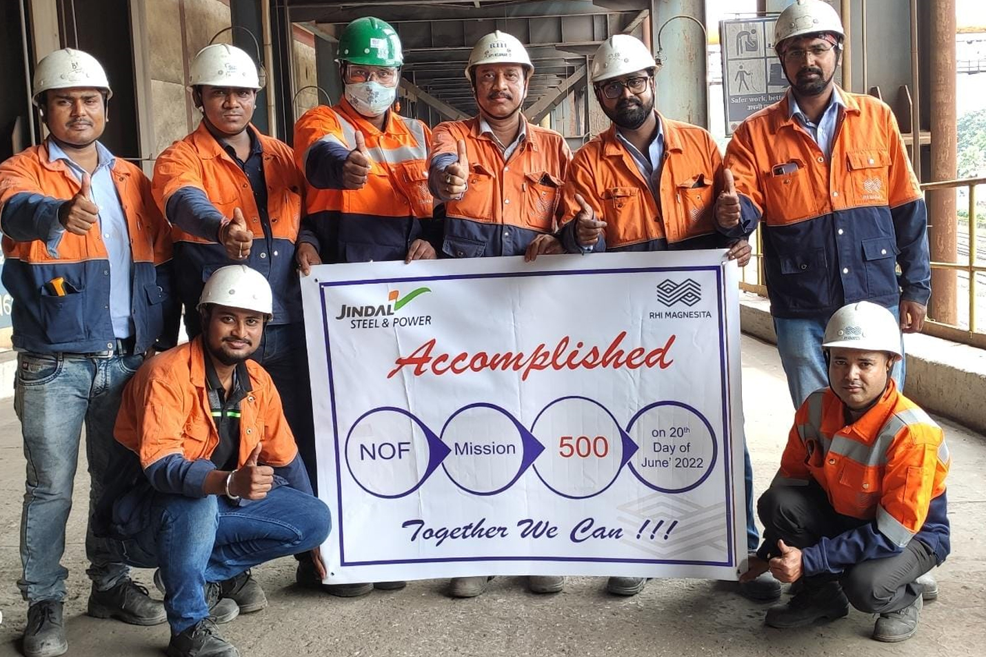 Achievement of highest-ever NOF life at JSPL Angul 